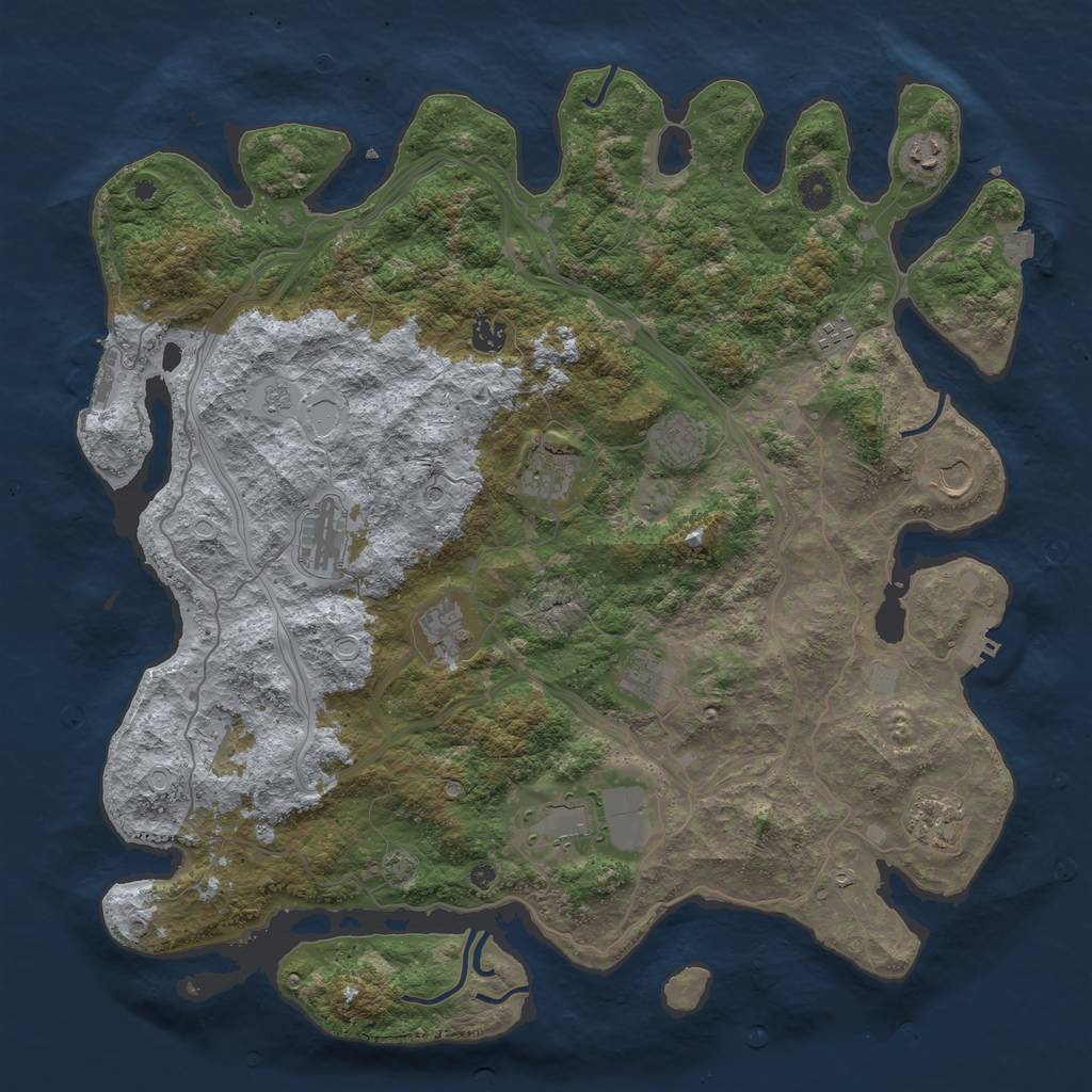 Rust Map: Procedural Map, Size: 4500, Seed: 1824469136, 19 Monuments