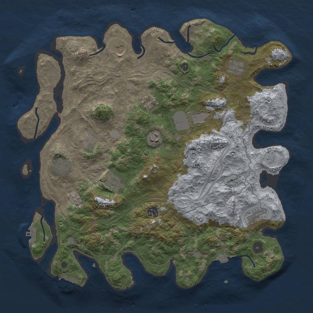 Rust Map: Procedural Map, Size: 4250, Seed: 530691690, 19 Monuments