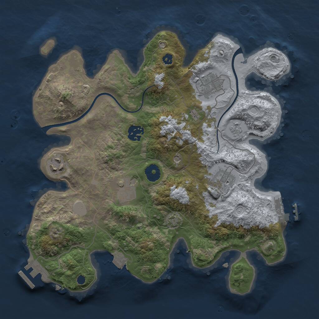 Rust Map: Procedural Map, Size: 3000, Seed: 926260580, 11 Monuments