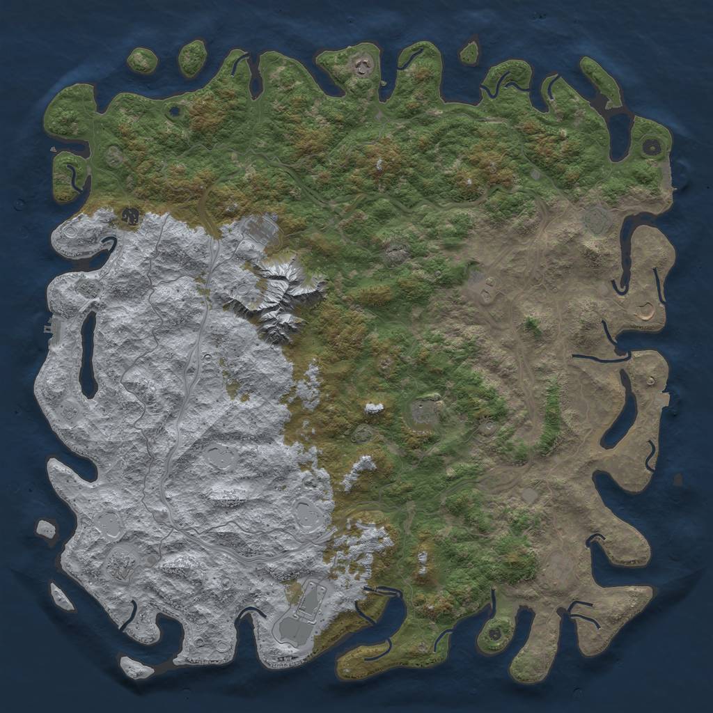 Rust Map: Procedural Map, Size: 6000, Seed: 187453269, 19 Monuments