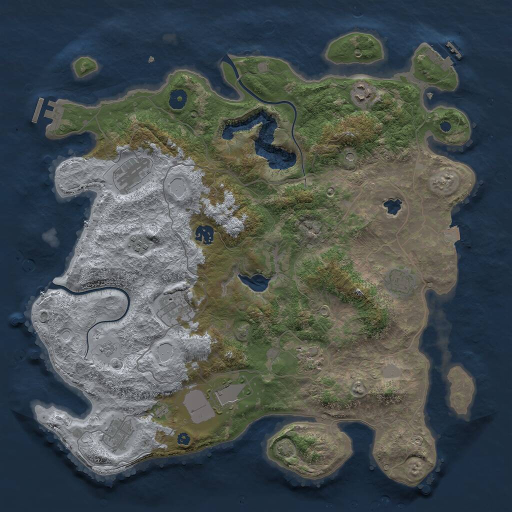 Rust Map: Procedural Map, Size: 4000, Seed: 298525394, 15 Monuments