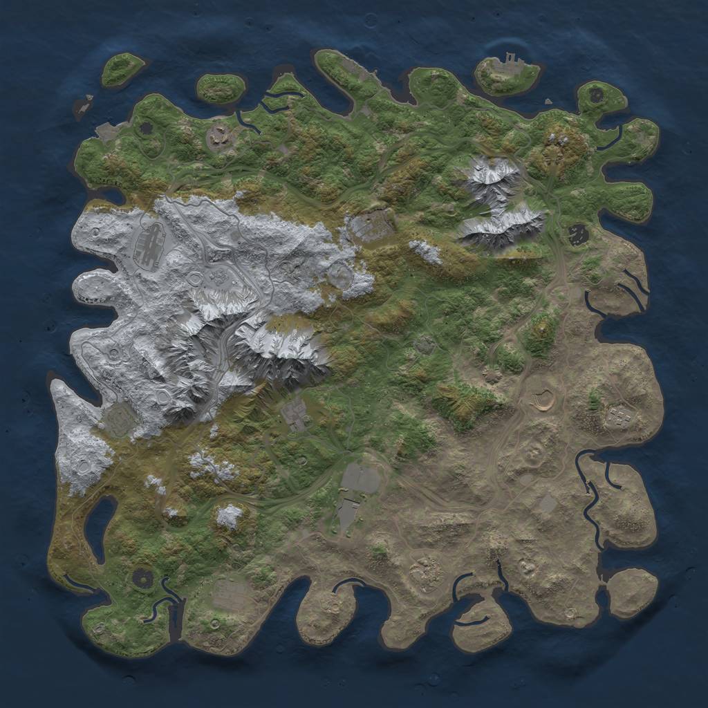 Rust Map: Procedural Map, Size: 5000, Seed: 1212343612, 19 Monuments