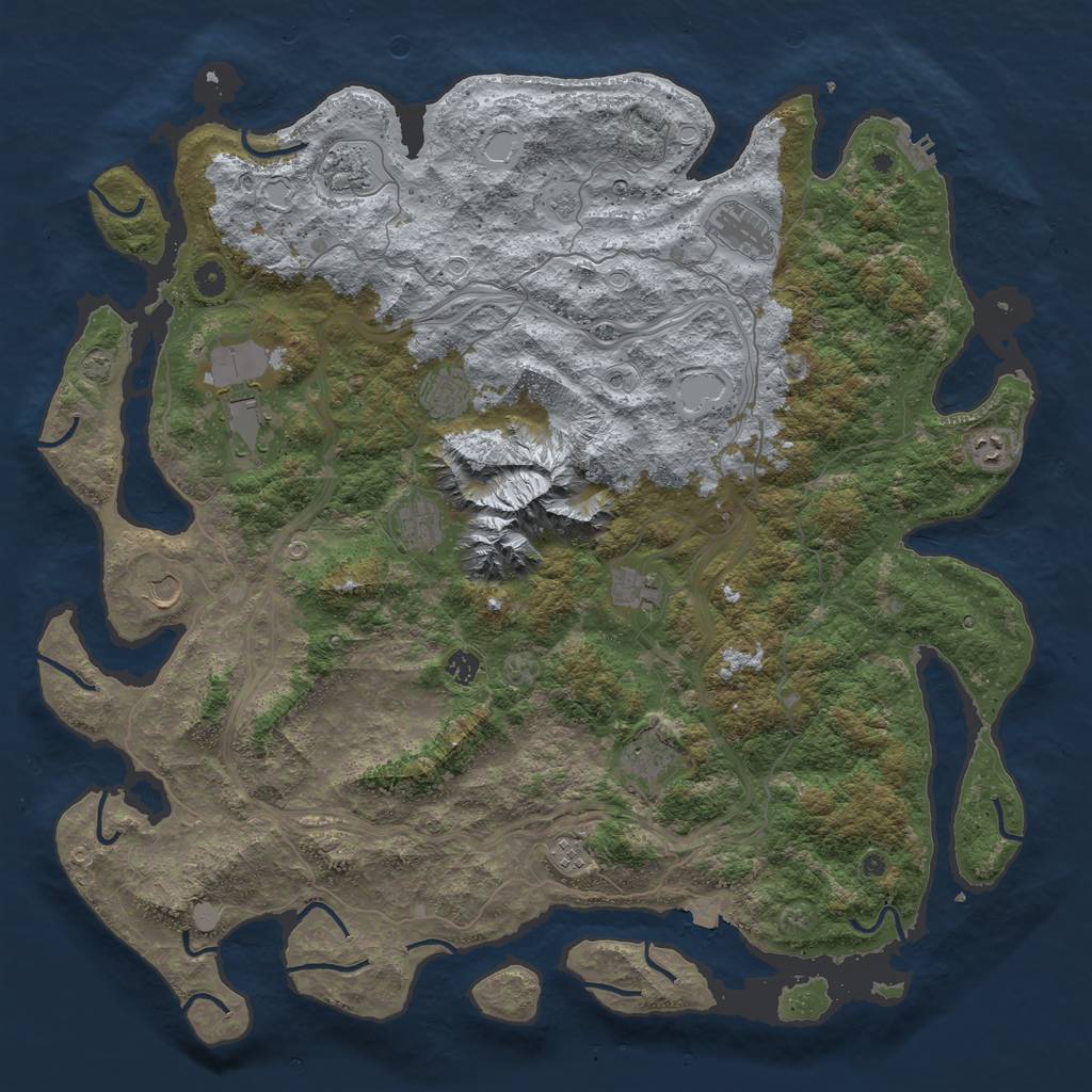 Rust Map: Procedural Map, Size: 5000, Seed: 86934621, 18 Monuments