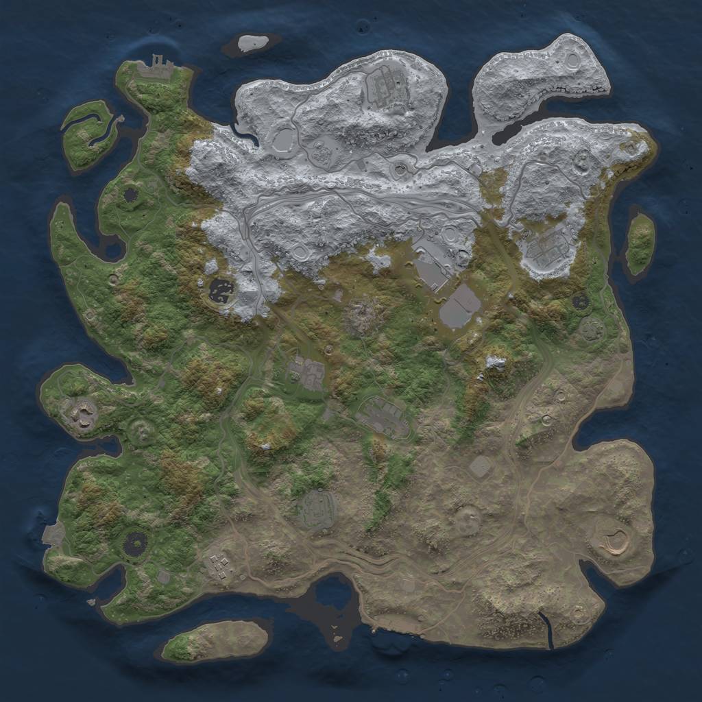 Rust Map: Procedural Map, Size: 4250, Seed: 950829846, 18 Monuments