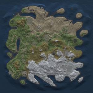 Thumbnail Rust Map: Procedural Map, Size: 3700, Seed: 644587, 16 Monuments