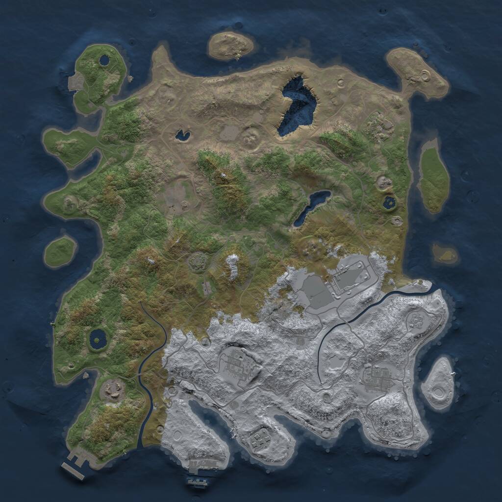 Rust Map: Procedural Map, Size: 4000, Seed: 102652396, 13 Monuments