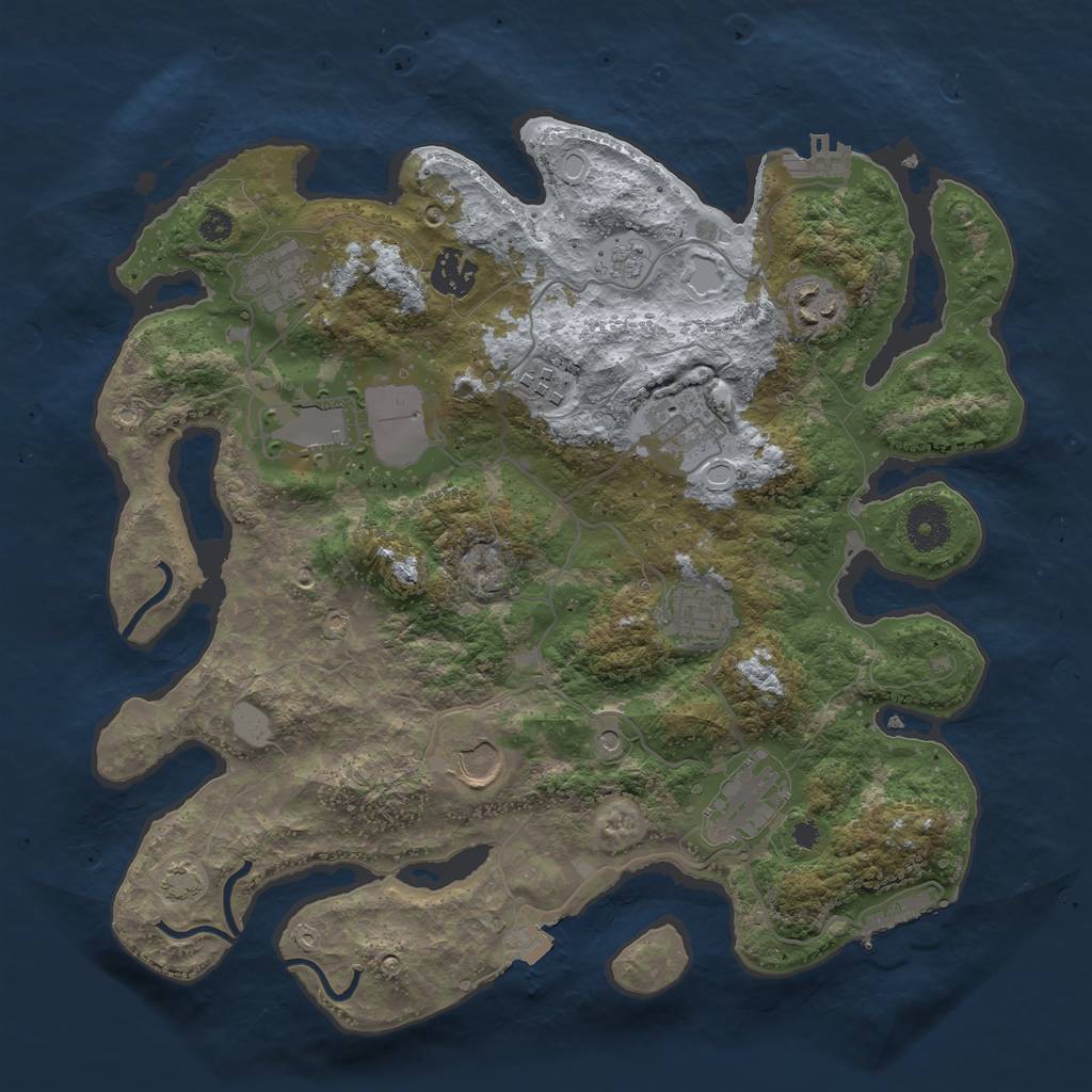 Rust Map: Procedural Map, Size: 3500, Seed: 1446548359, 17 Monuments