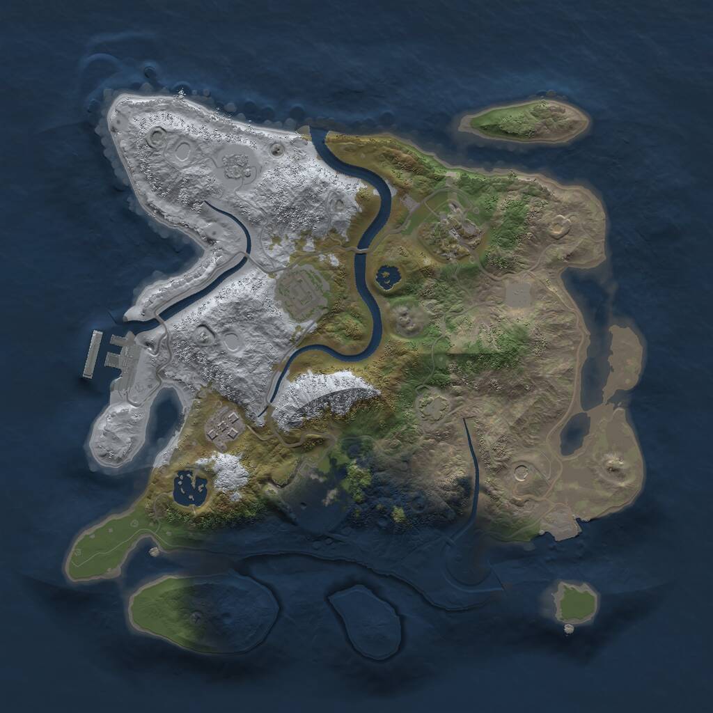 Rust Map: Procedural Map, Size: 3000, Seed: 10186588, 10 Monuments