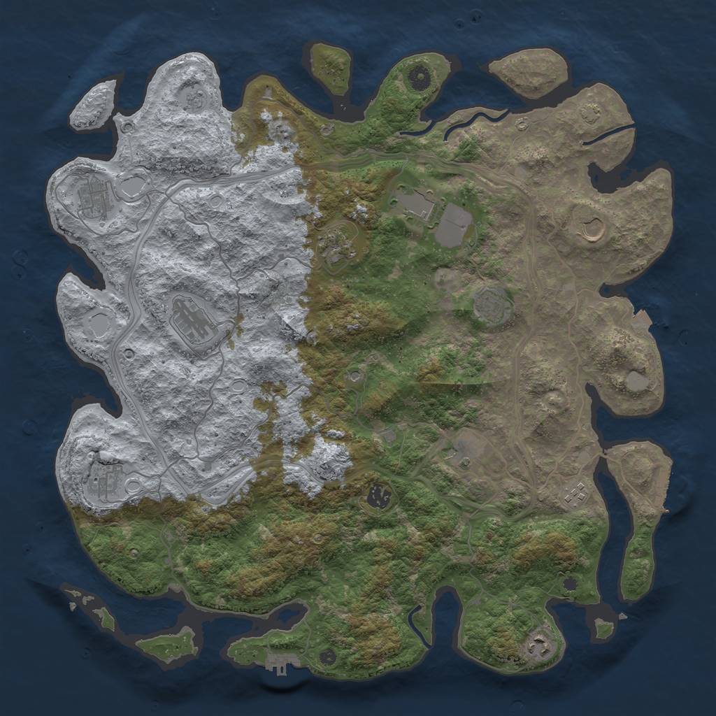 Rust Map: Procedural Map, Size: 4500, Seed: 438802955, 19 Monuments