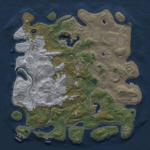 Thumbnail Rust Map: Procedural Map, Size: 4500, Seed: 632731079, 17 Monuments