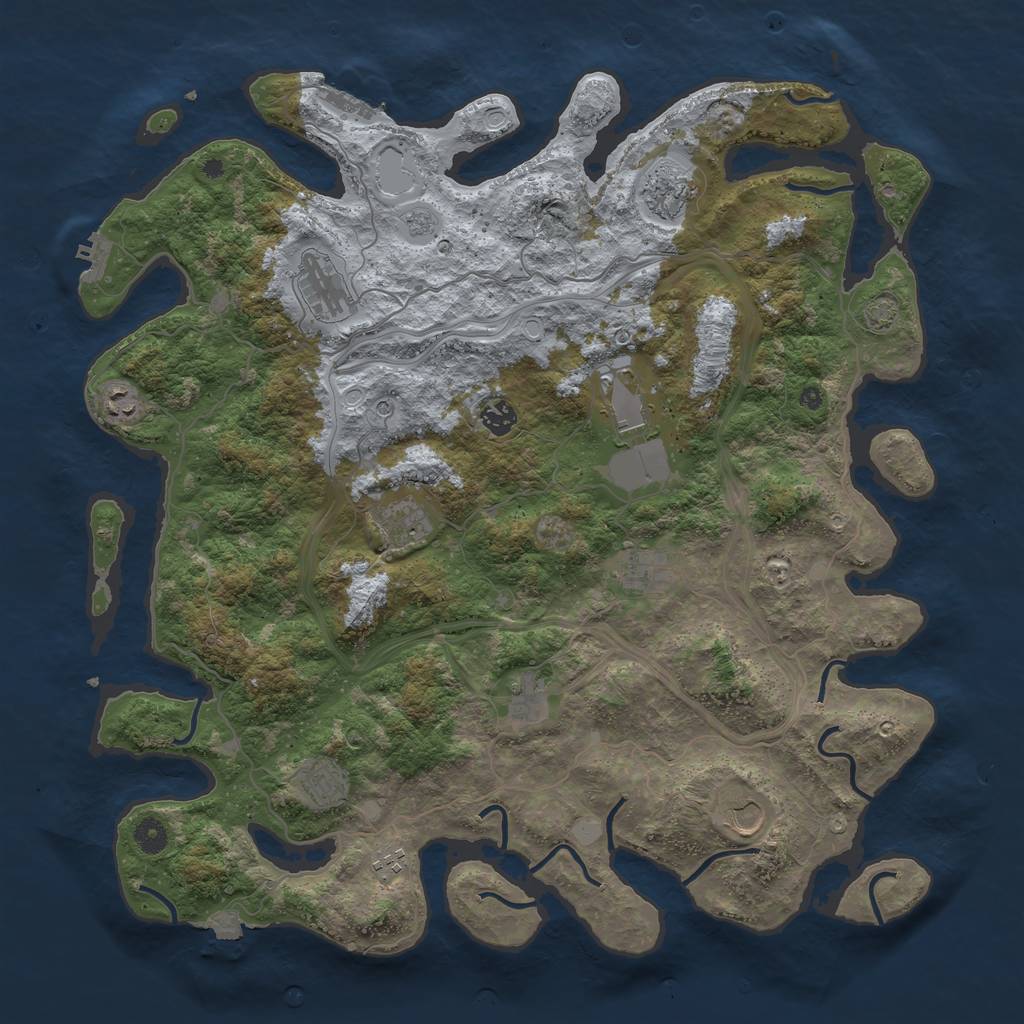 Rust Map: Procedural Map, Size: 4500, Seed: 1891890167, 19 Monuments
