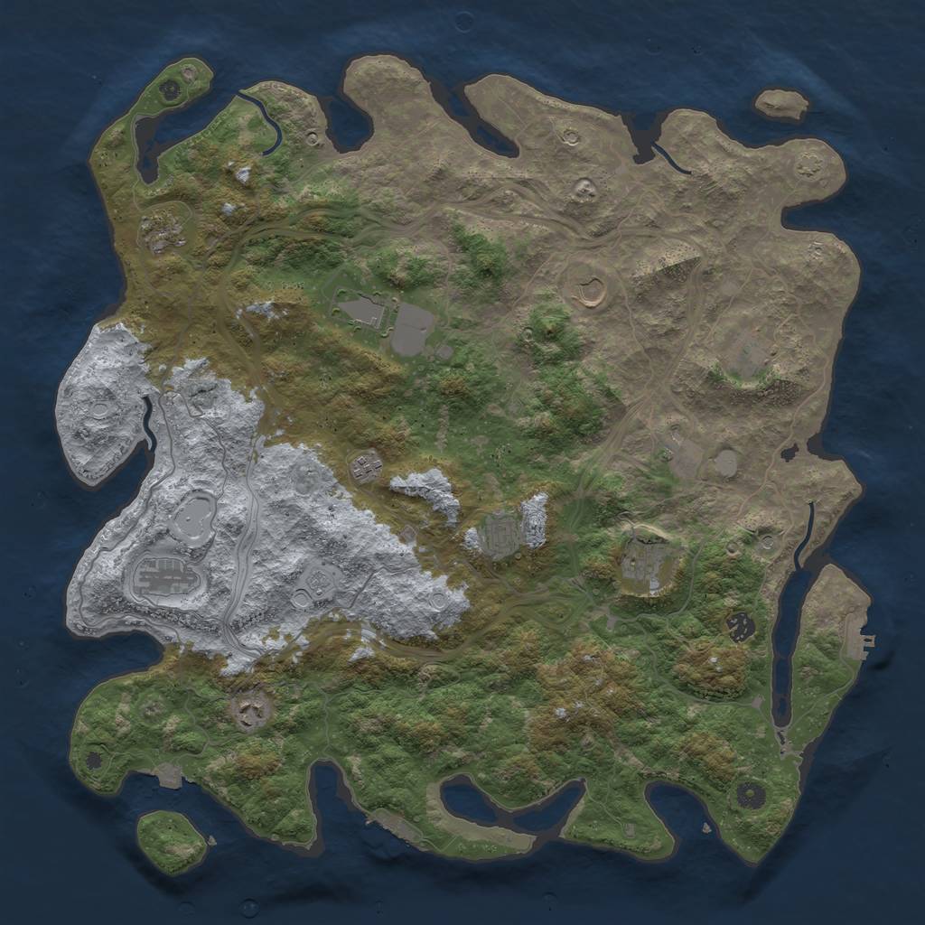 Rust Map: Procedural Map, Size: 4800, Seed: 1129476455, 19 Monuments