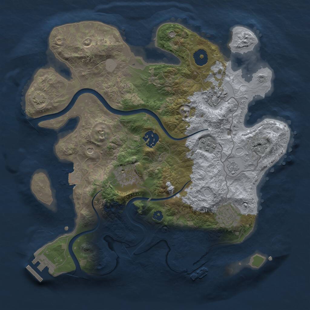 Rust Map: Procedural Map, Size: 3030, Seed: 90009, 11 Monuments
