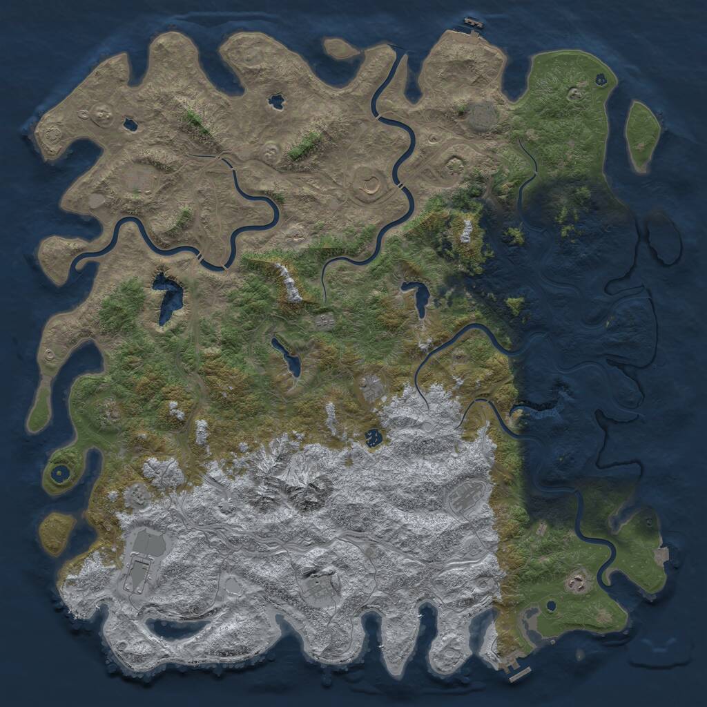 Rust Map: Procedural Map, Size: 6000, Seed: 1732042930, 17 Monuments