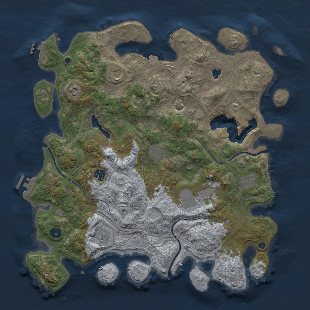 Rust Map: Procedural Map, Size: 4250, Seed: 331436926, 14 Monuments