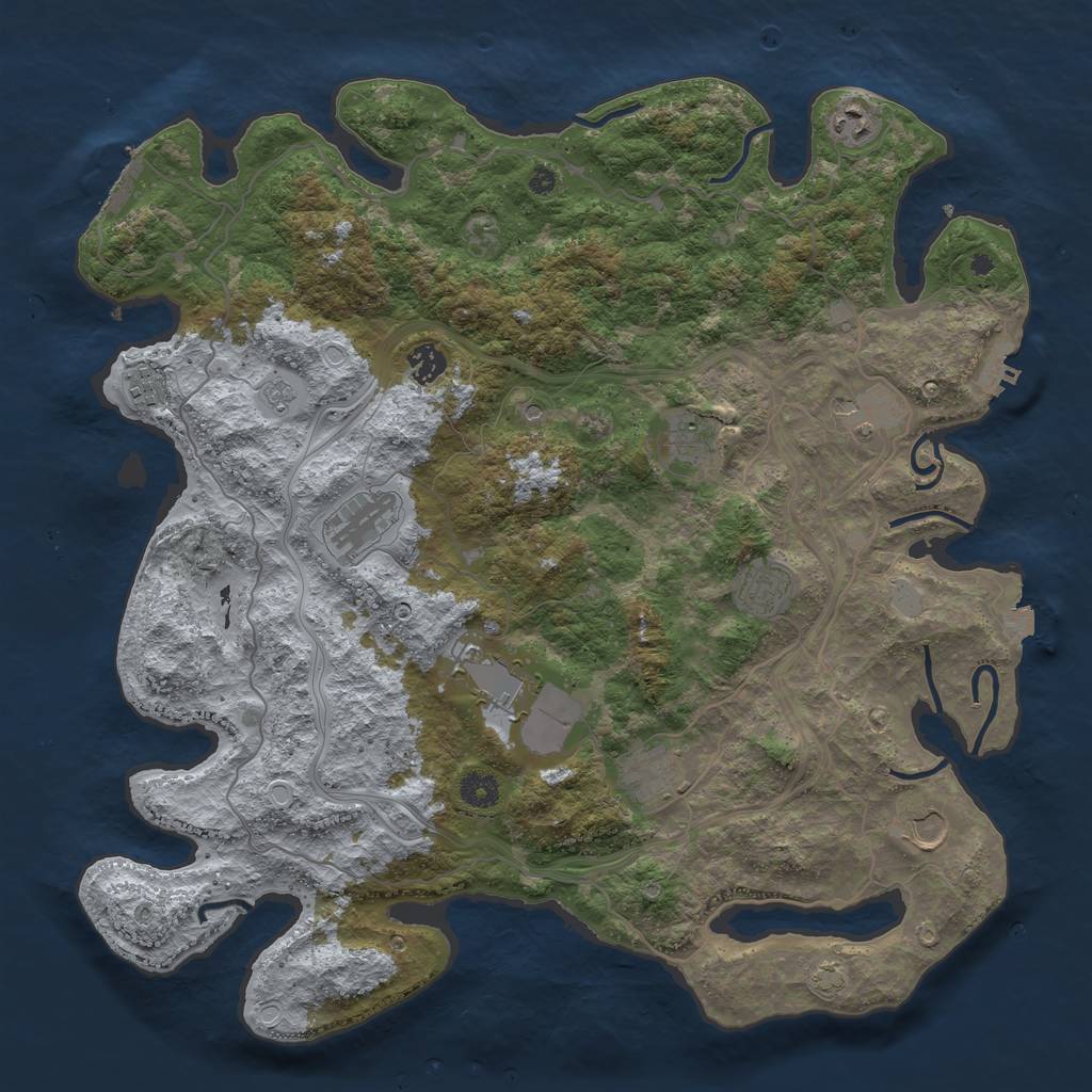 Rust Map: Procedural Map, Size: 4250, Seed: 1961312208, 18 Monuments