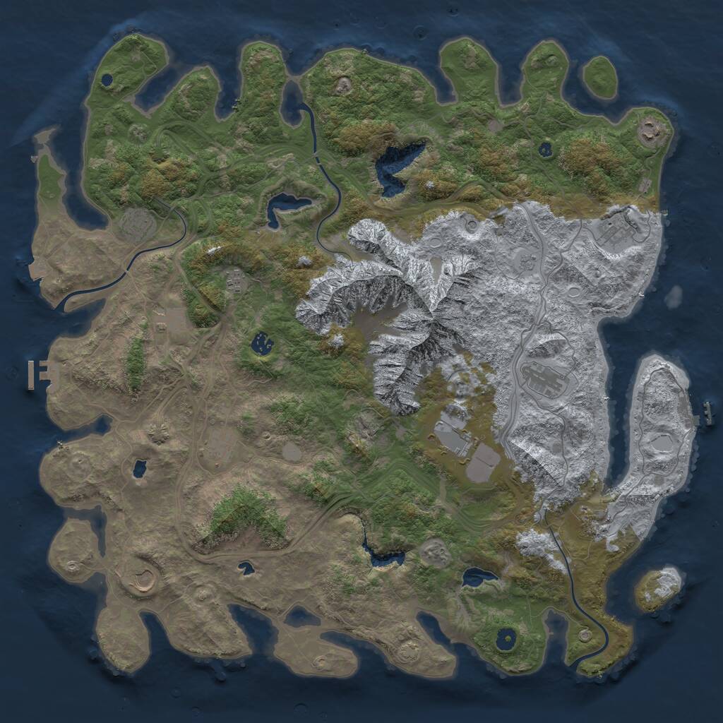Rust Map: Procedural Map, Size: 5000, Seed: 548457290, 17 Monuments