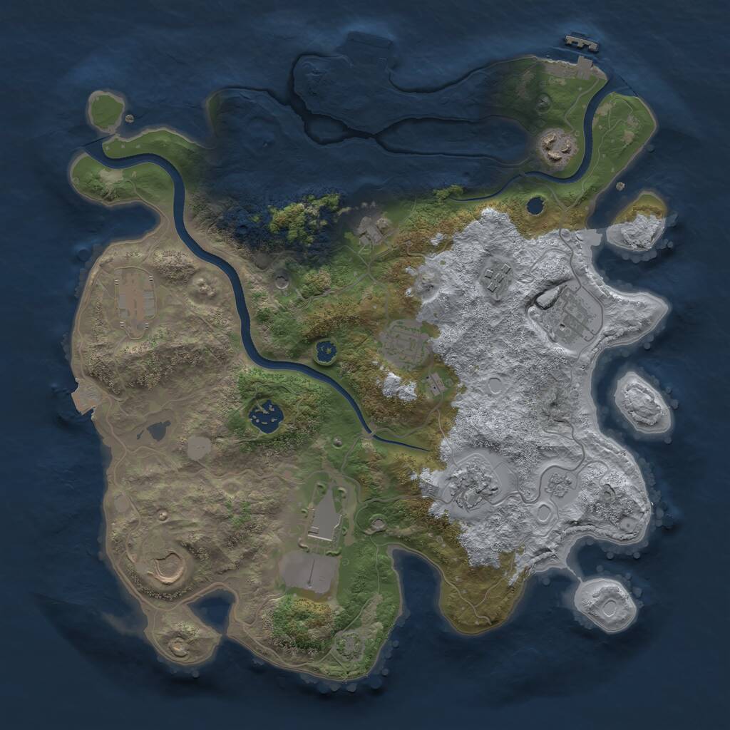 Rust Map: Procedural Map, Size: 3500, Seed: 1388180228, 16 Monuments