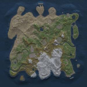Thumbnail Rust Map: Procedural Map, Size: 3700, Seed: 1060631530, 16 Monuments