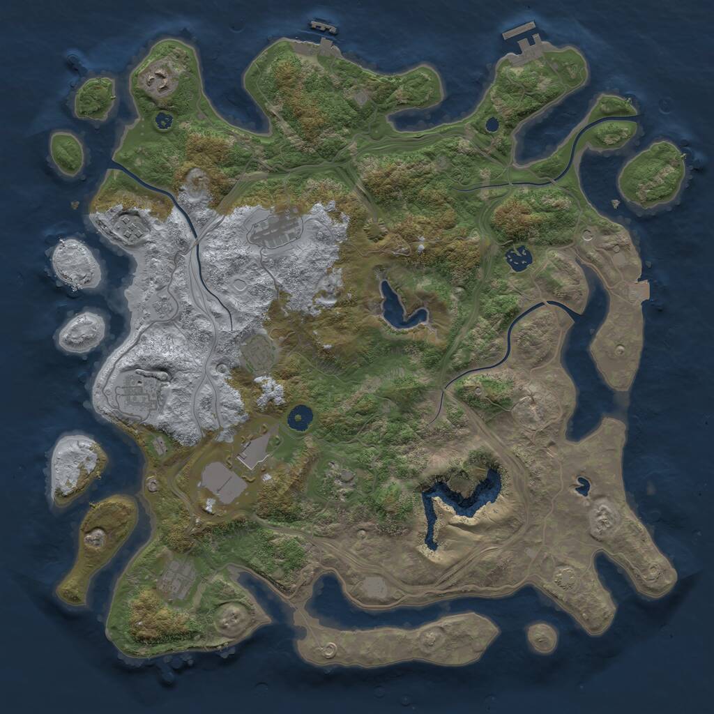Rust Map: Procedural Map, Size: 4250, Seed: 7092023, 15 Monuments