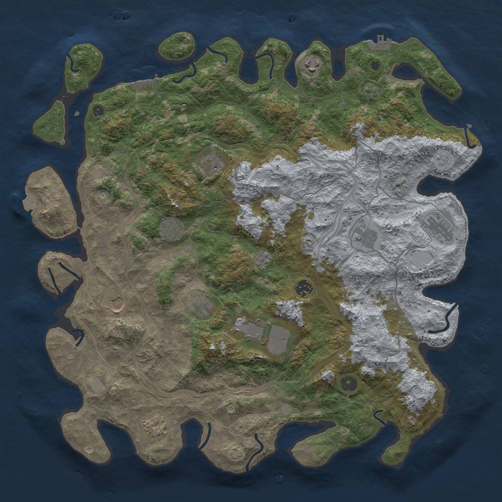 Rust Map: Procedural Map, Size: 4700, Seed: 547298053, 19 Monuments