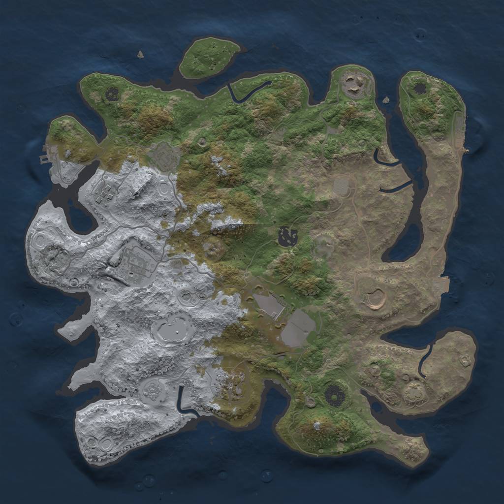Rust Map: Procedural Map, Size: 3600, Seed: 82572939, 16 Monuments