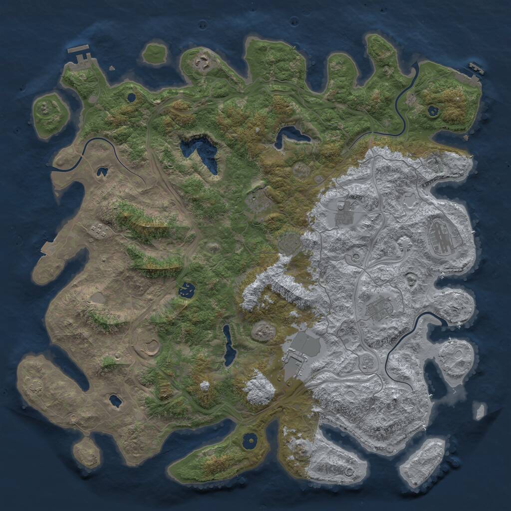 Rust Map: Procedural Map, Size: 4800, Seed: 9573259, 16 Monuments