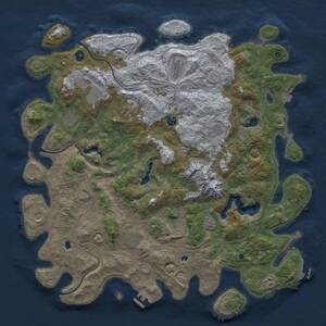 Thumbnail Rust Map: Procedural Map, Size: 5000, Seed: 279696, 17 Monuments