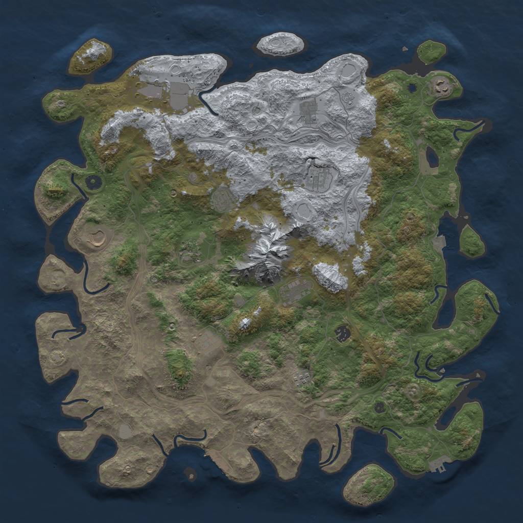 Rust Map: Procedural Map, Size: 5000, Seed: 279696, 19 Monuments