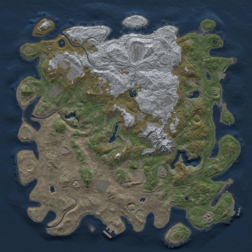 Rust Map: Procedural Map, Size: 5000, Seed: 279696, 17 Monuments