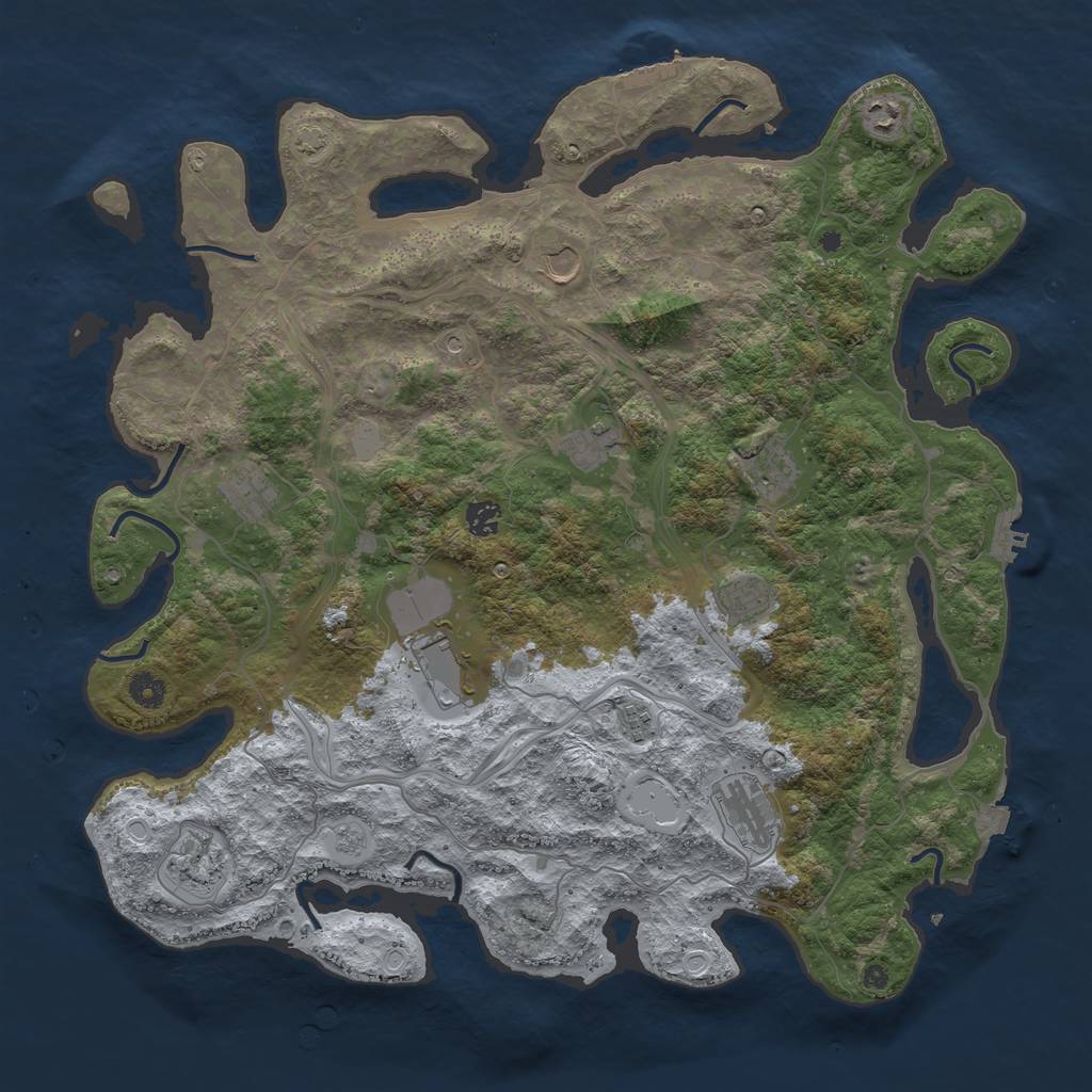 Rust Map: Procedural Map, Size: 4450, Seed: 25513, 19 Monuments