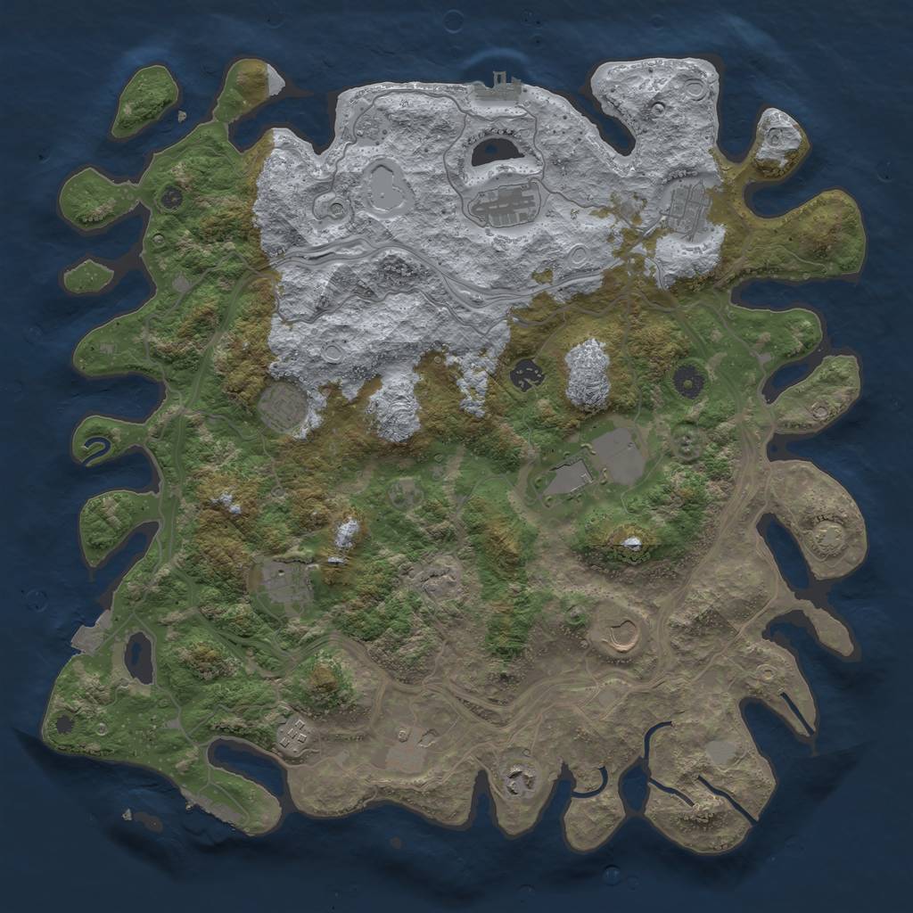 Rust Map: Procedural Map, Size: 4333, Seed: 863745804, 18 Monuments