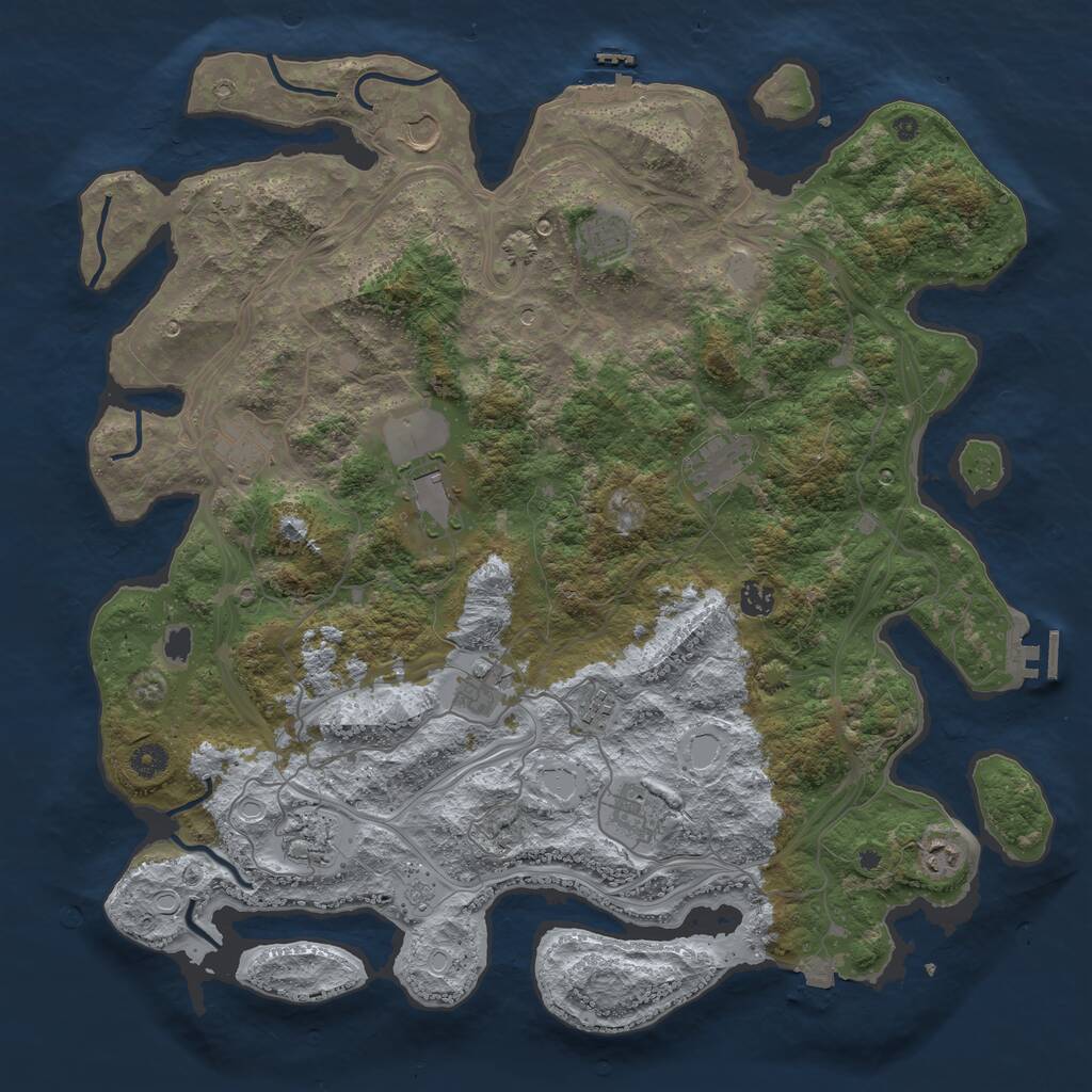 Rust Map: Procedural Map, Size: 4500, Seed: 202300420, 17 Monuments