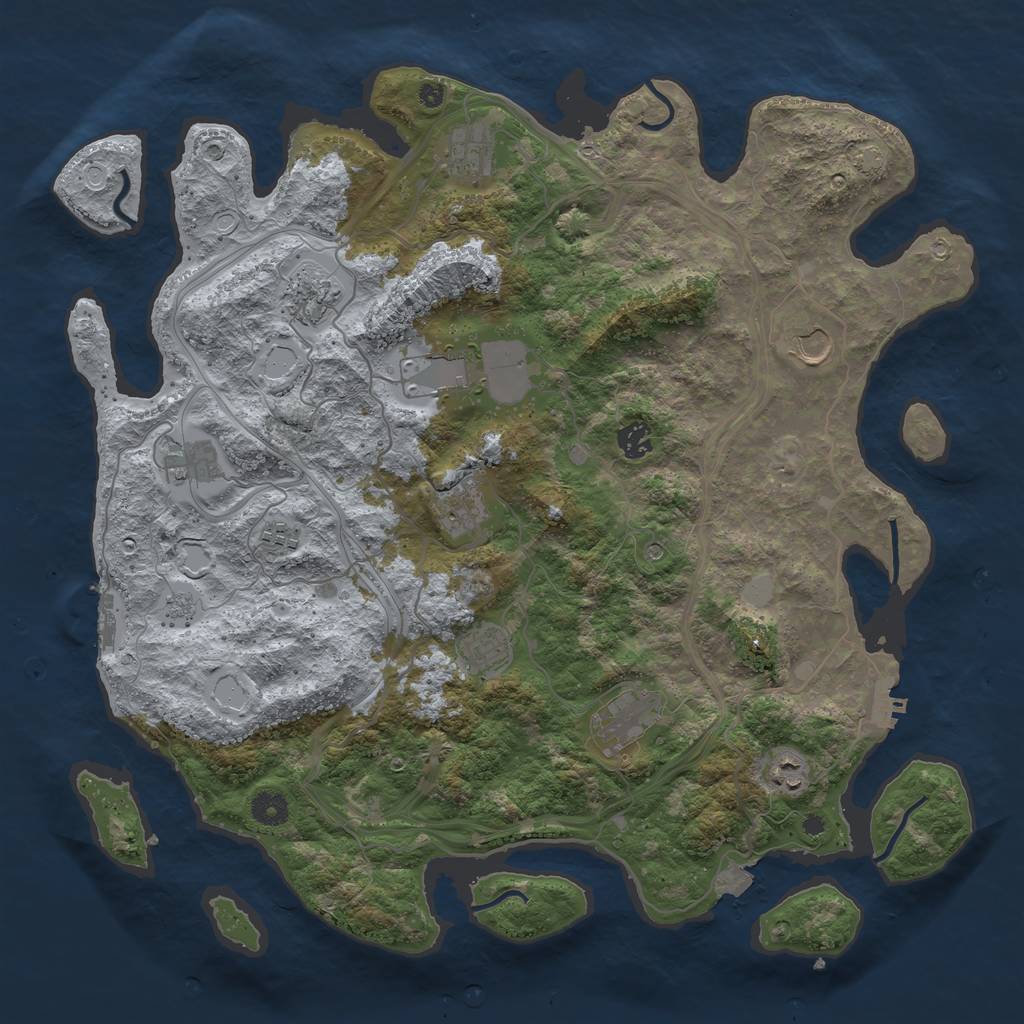 Rust Map: Procedural Map, Size: 4250, Seed: 1123123123, 19 Monuments