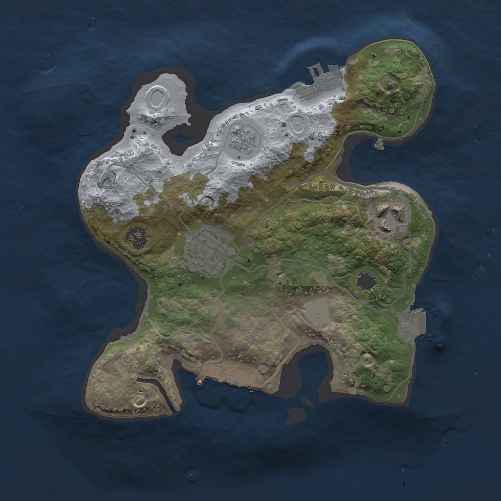 Rust Map: Procedural Map, Size: 2250, Seed: 1438, 8 Monuments