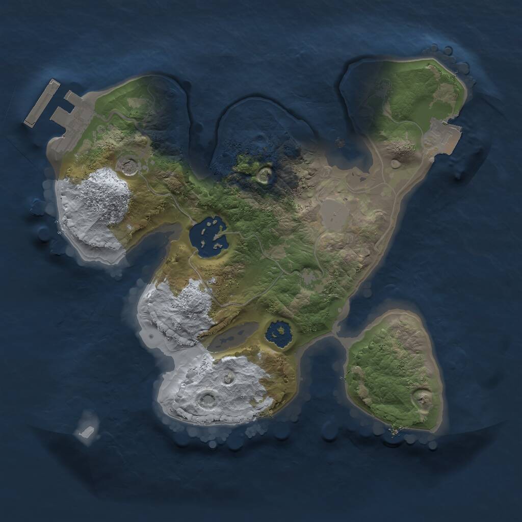 Rust Map: Procedural Map, Size: 2000, Seed: 455215, 4 Monuments