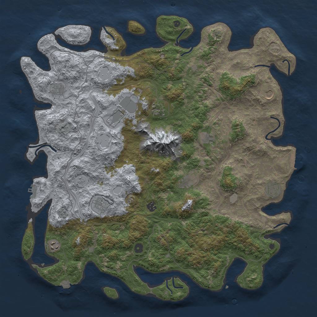 Rust Map: Procedural Map, Size: 5000, Seed: 1438304634, 19 Monuments