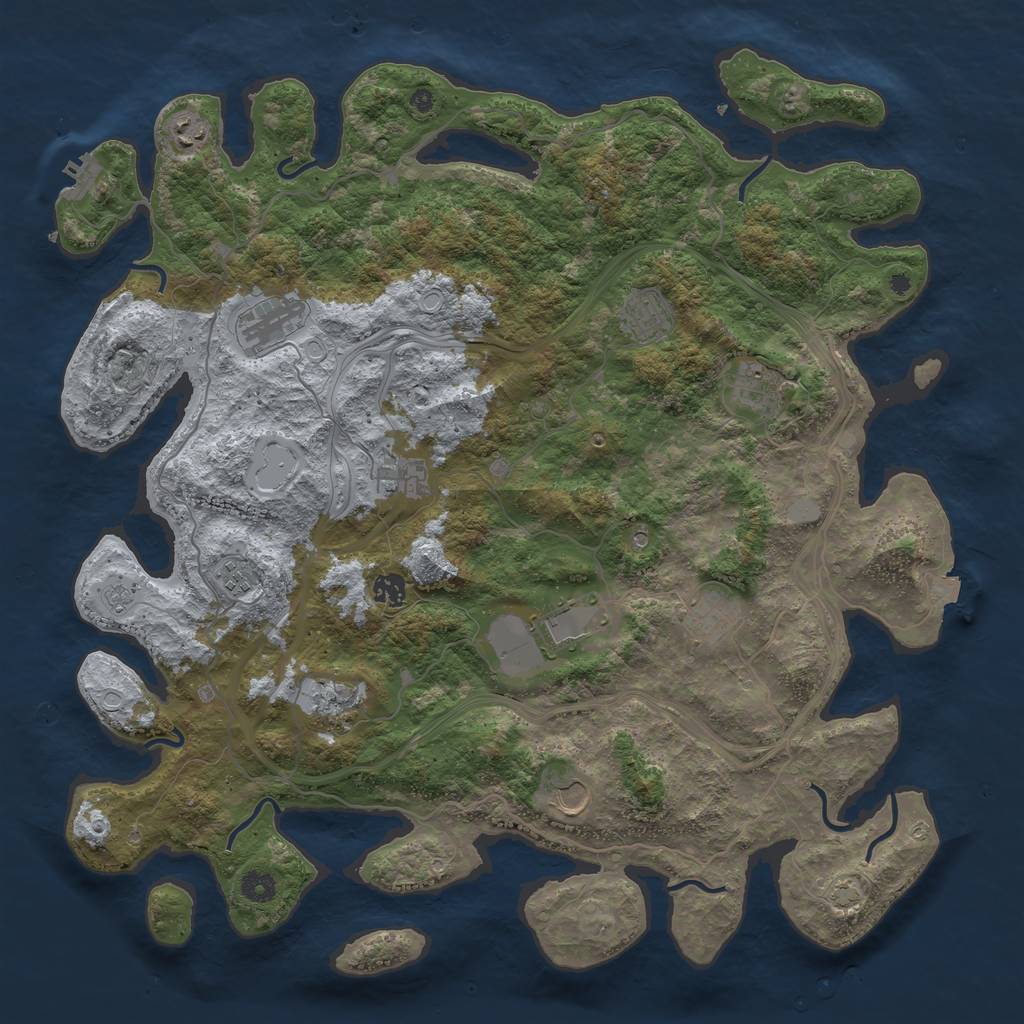 Rust Map: Procedural Map, Size: 4500, Seed: 31188905, 18 Monuments