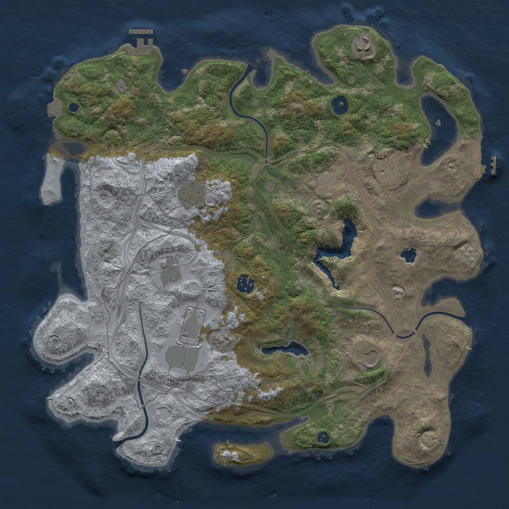 Rust Map: Procedural Map, Size: 4262, Seed: 63984356, 14 Monuments