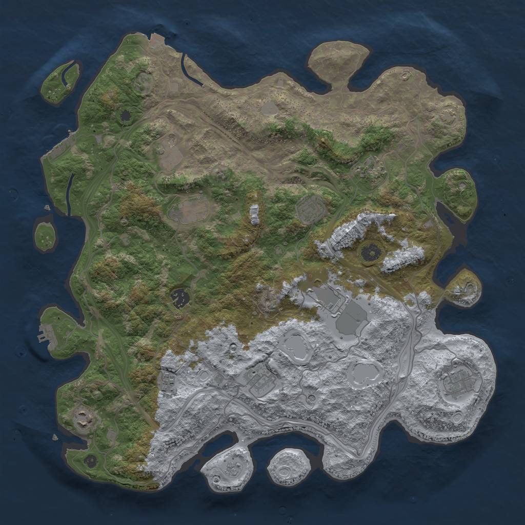 Rust Map: Procedural Map, Size: 4250, Seed: 9669, 18 Monuments