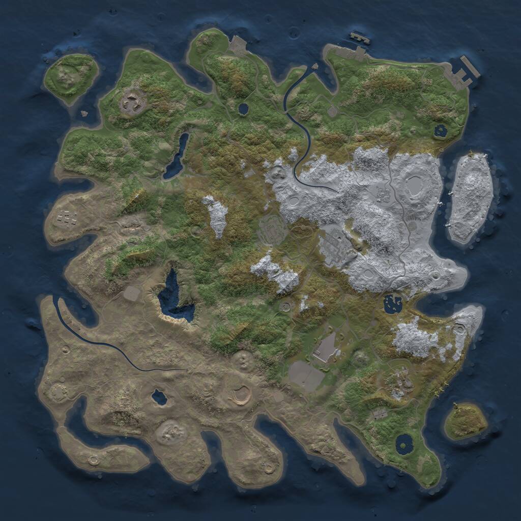Rust Map: Procedural Map, Size: 4000, Seed: 1857870988, 14 Monuments