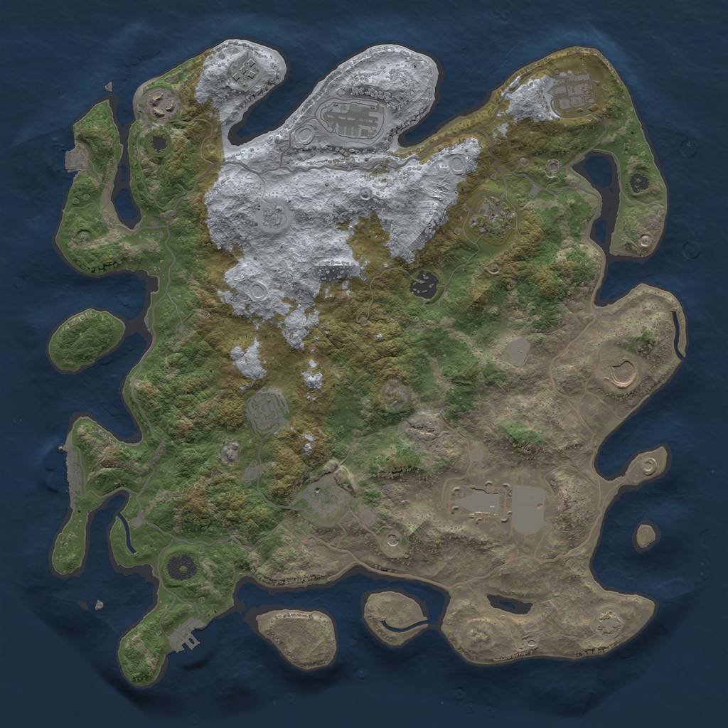 Rust Map: Procedural Map, Size: 4000, Seed: 191887839, 18 Monuments