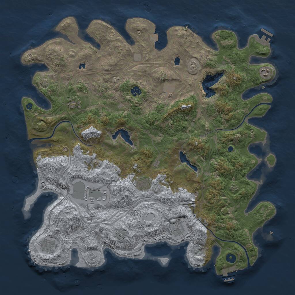 Rust Map: Procedural Map, Size: 4500, Seed: 455847720, 15 Monuments