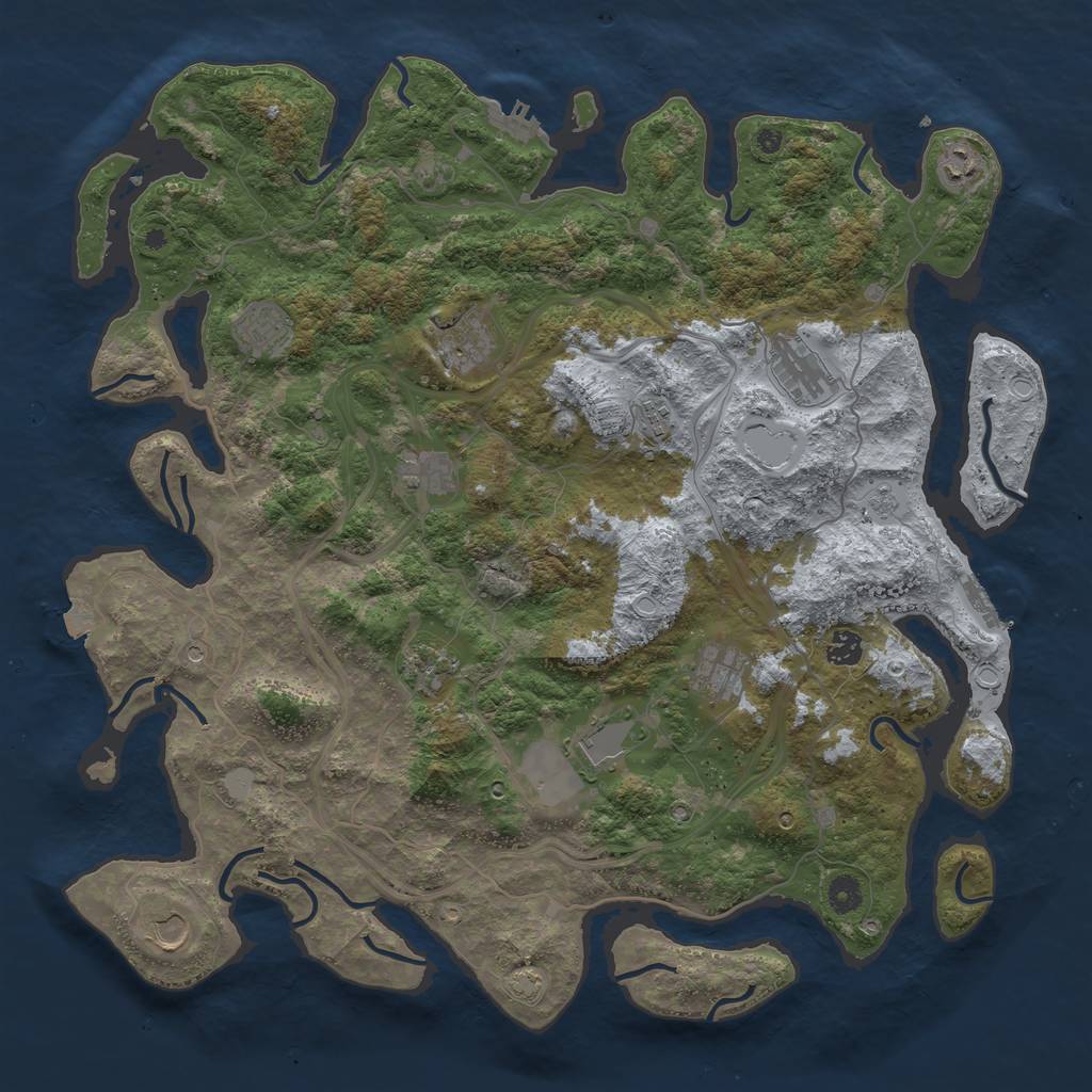 Rust Map: Procedural Map, Size: 4500, Seed: 139461757, 19 Monuments