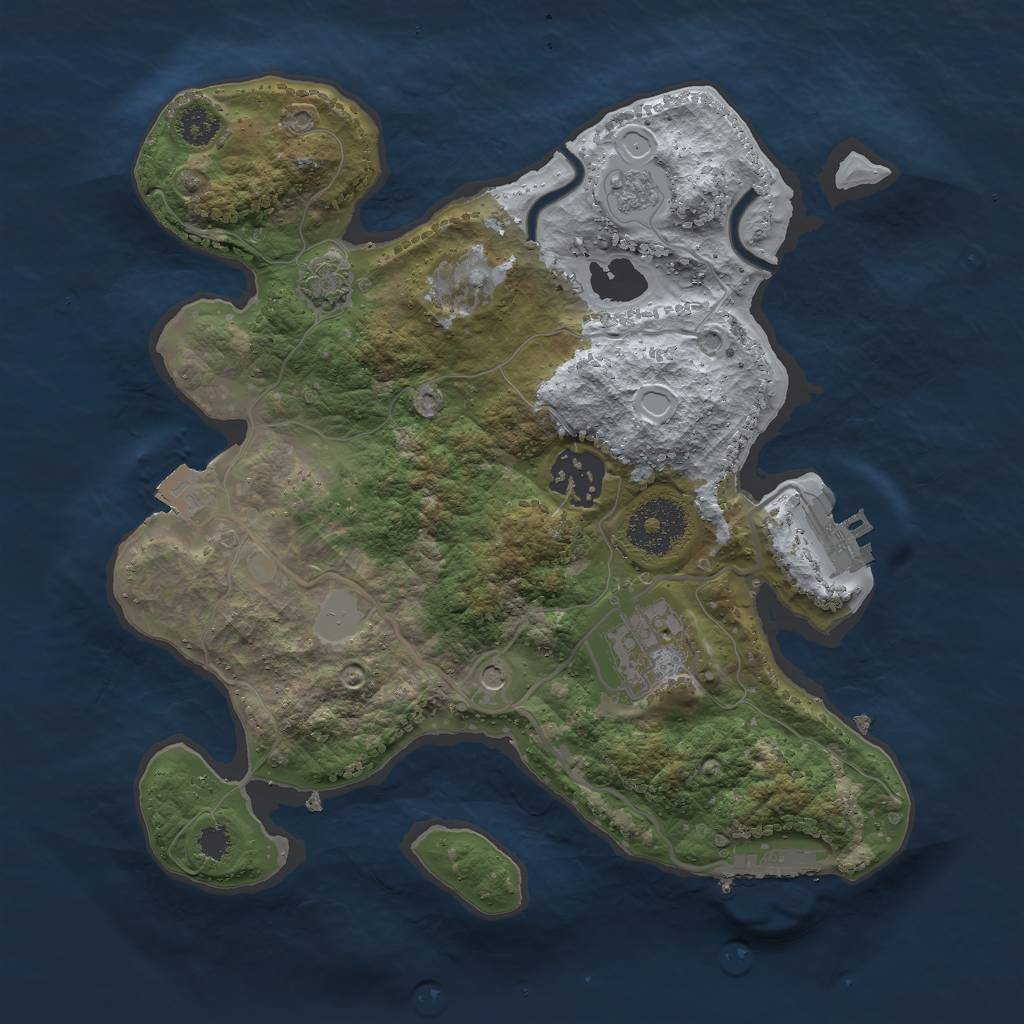 Rust Map: Procedural Map, Size: 2700, Seed: 371626544, 10 Monuments