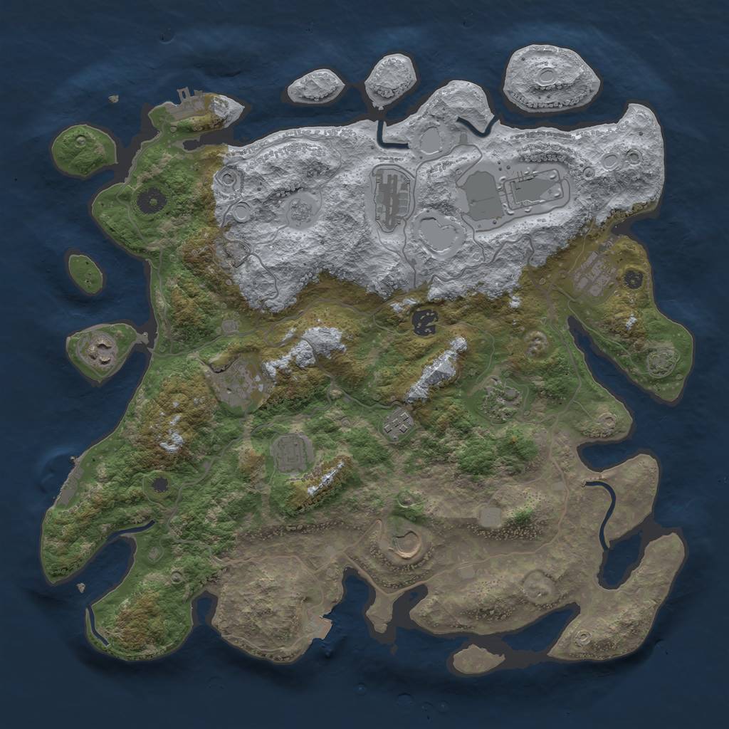 Rust Map: Procedural Map, Size: 4000, Seed: 858576105, 18 Monuments