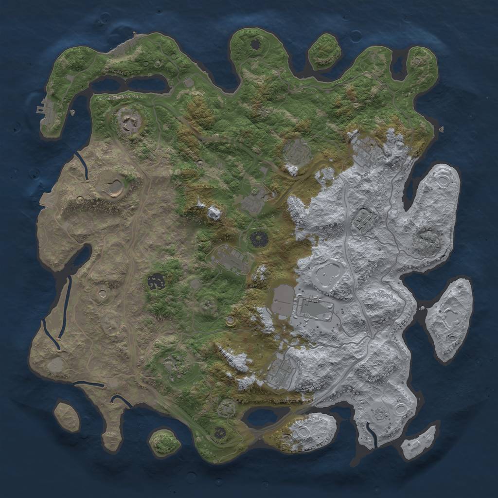 Rust Map: Procedural Map, Size: 4250, Seed: 1203284383, 19 Monuments