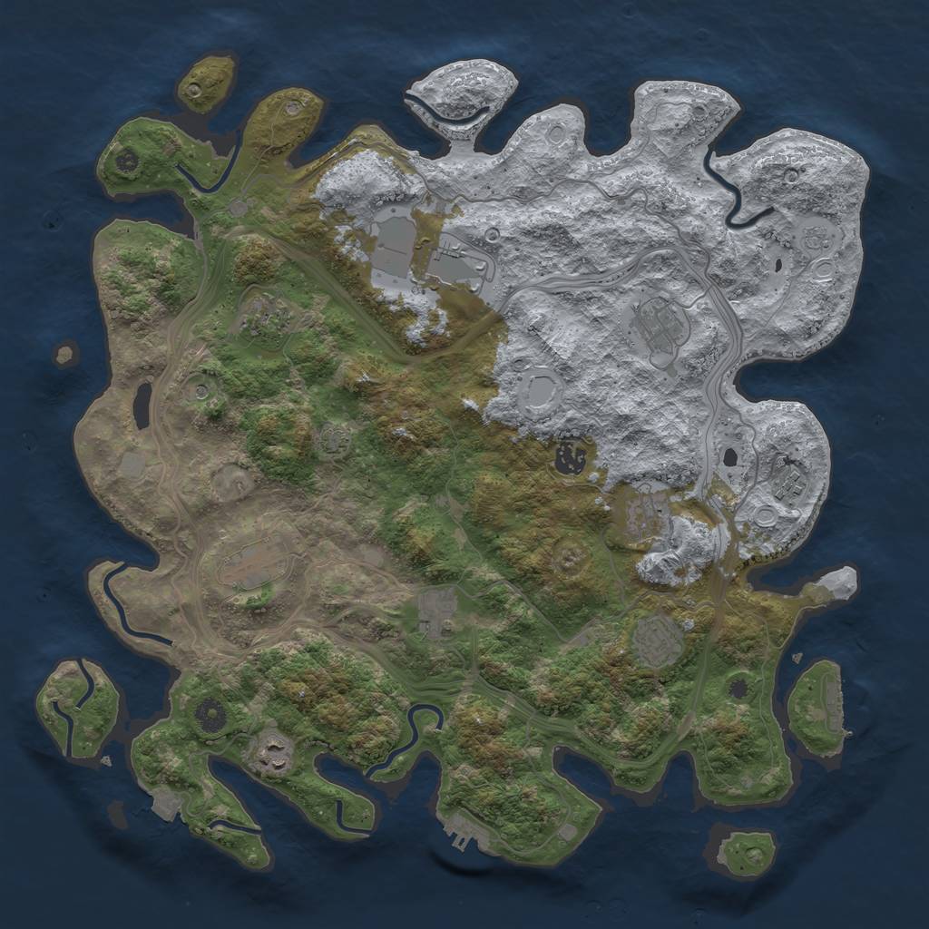 Rust Map: Procedural Map, Size: 4250, Seed: 81237244, 18 Monuments