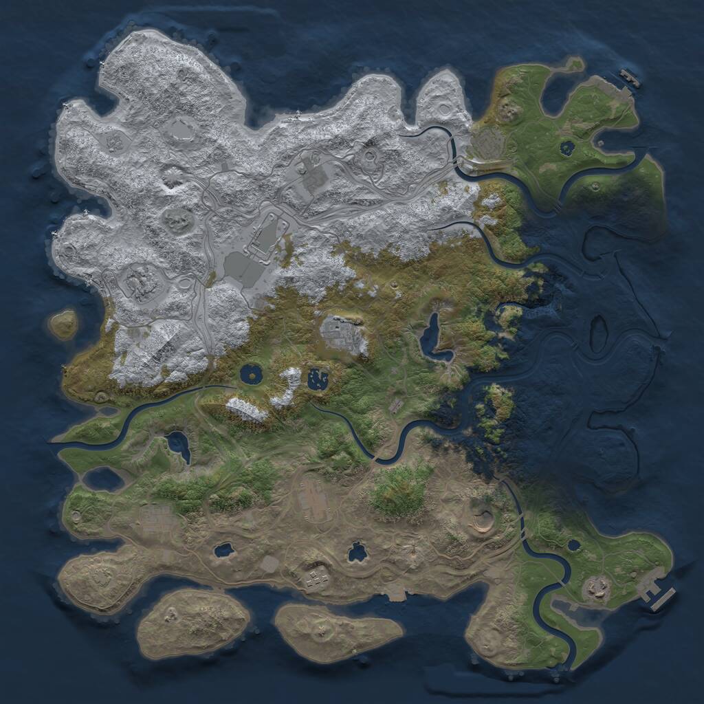 Rust Map: Procedural Map, Size: 4800, Seed: 152756170, 17 Monuments