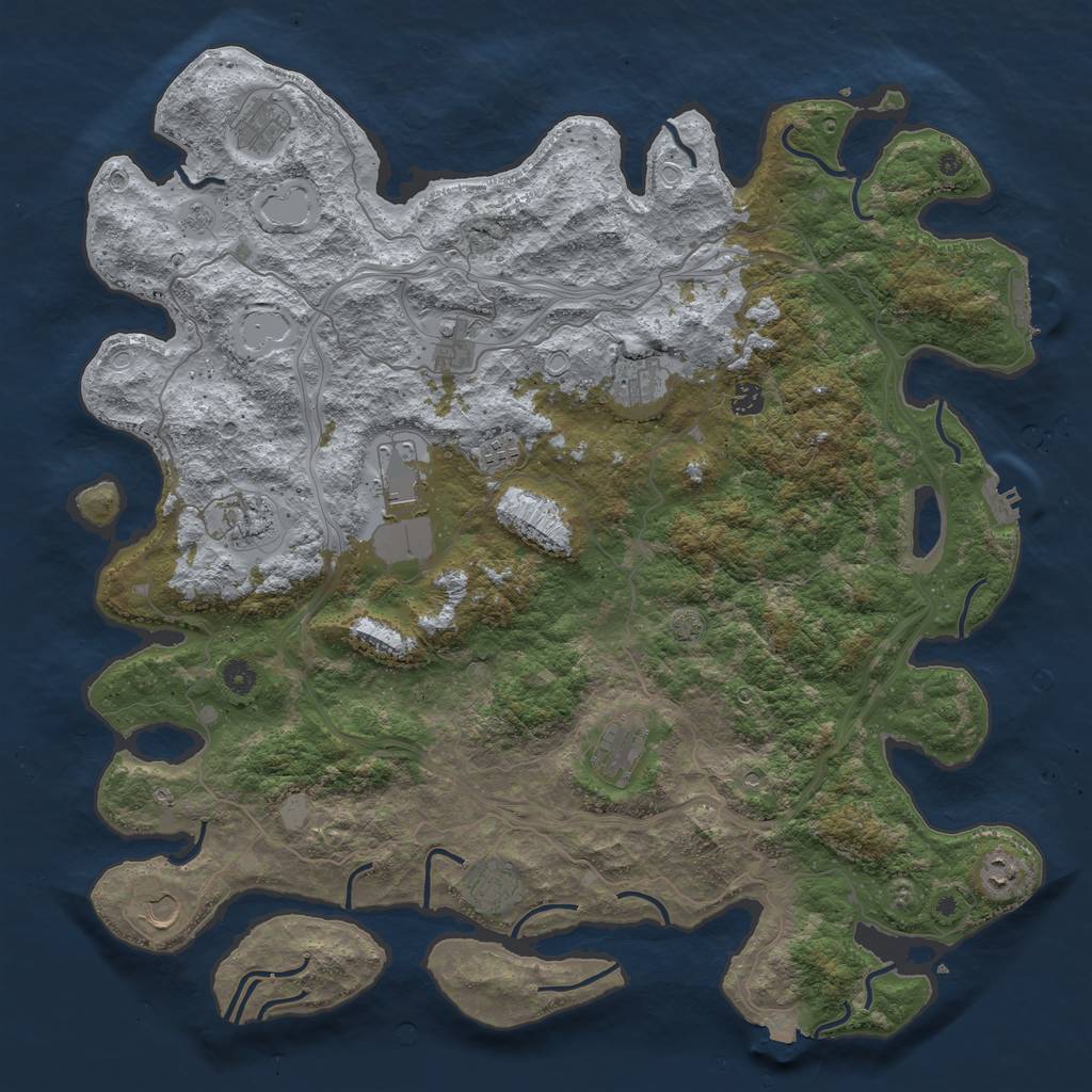 Rust Map: Procedural Map, Size: 4800, Seed: 152756170, 19 Monuments